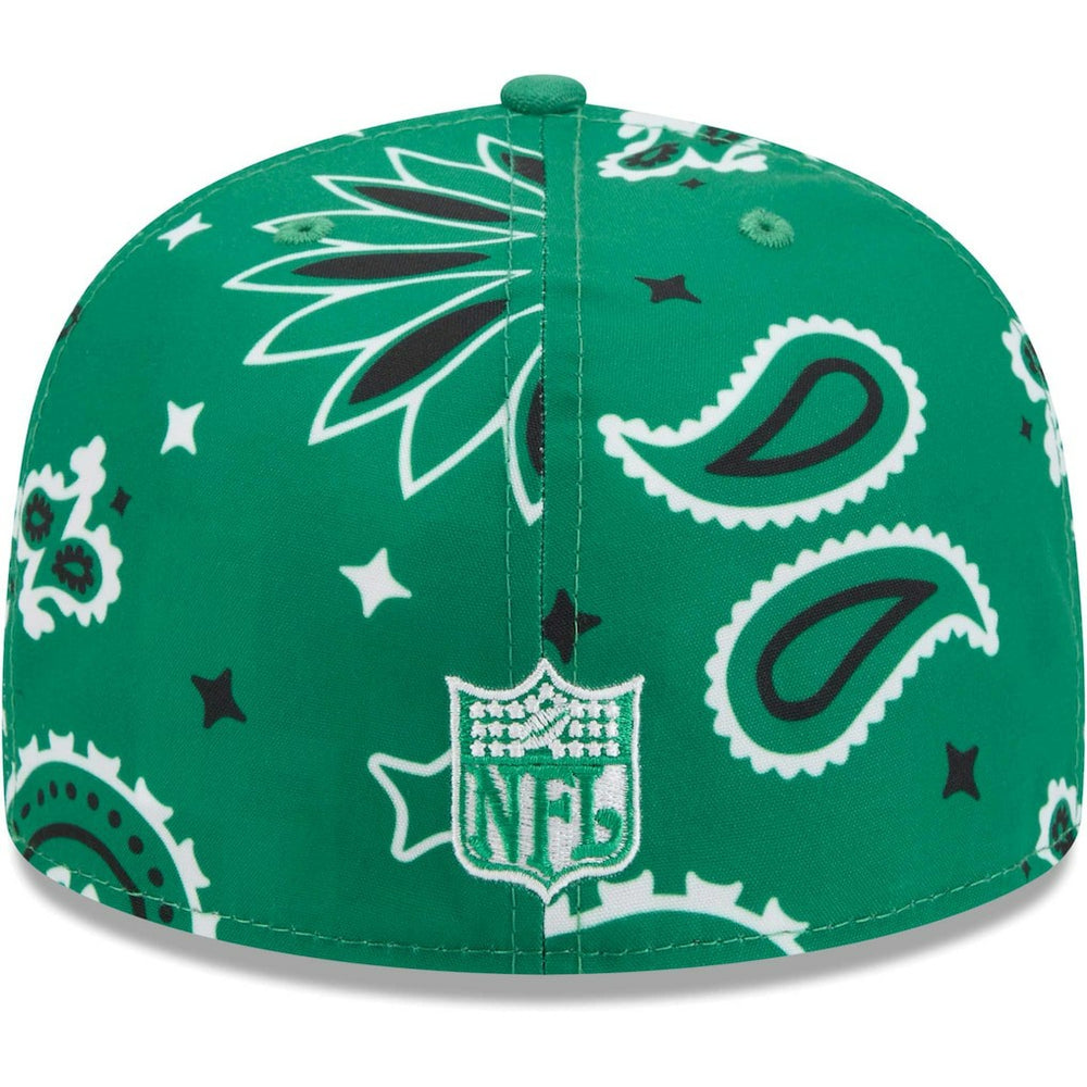 Philadelphia Eagles New Era Throwback Paisley 59FIFTY Fitted Hat Kelly Green