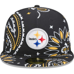 Pittsburgh Steelers New Era Paisley 59FIFTY Fitted Hat Black