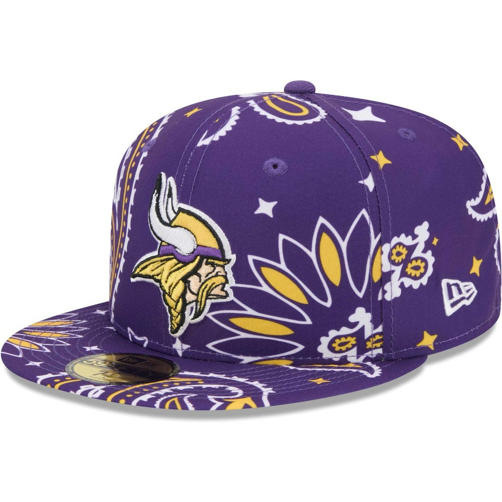 Minnesota Vikings New Era Paisley 59FIFTY Fitted Hat Purple