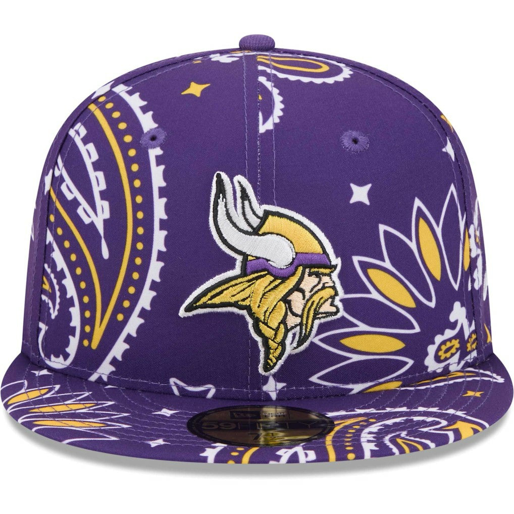 Minnesota Vikings New Era Paisley 59FIFTY Fitted Hat Purple