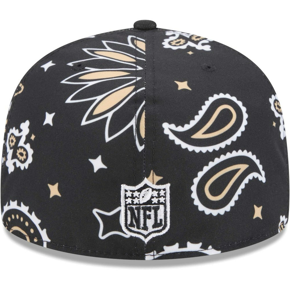 New Orleans Saints New Era Paisley 59FIFTY Fitted Hat Black