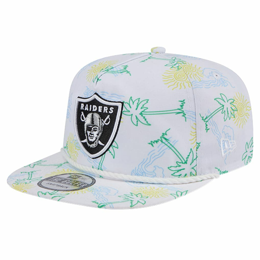 Las Vegas Raiders New Era Vacay Golfer Snapback Hat White