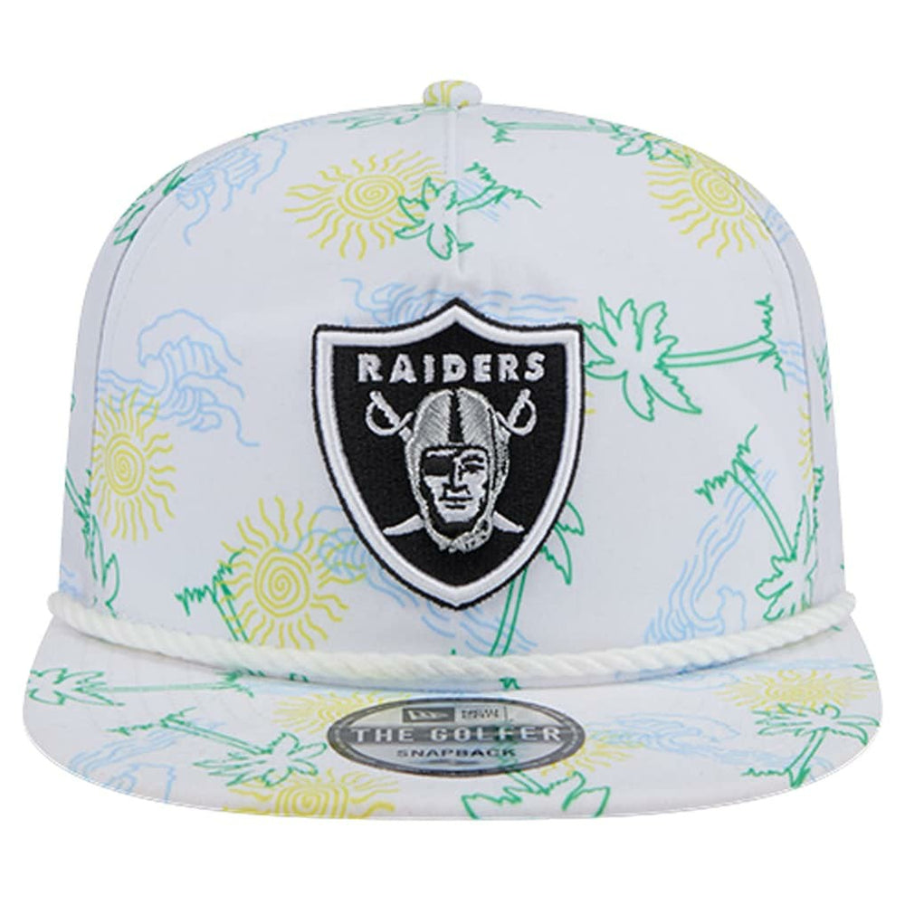 Las Vegas Raiders New Era Vacay Golfer Snapback Hat White
