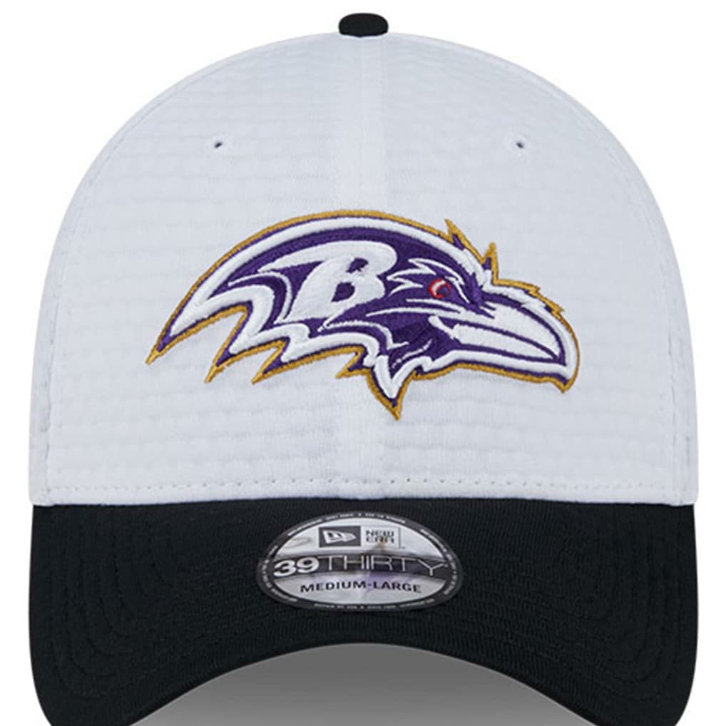 Baltimore Ravens New Era 2024 NFL Training Camp 39THIRTY Flex Hat White/Black