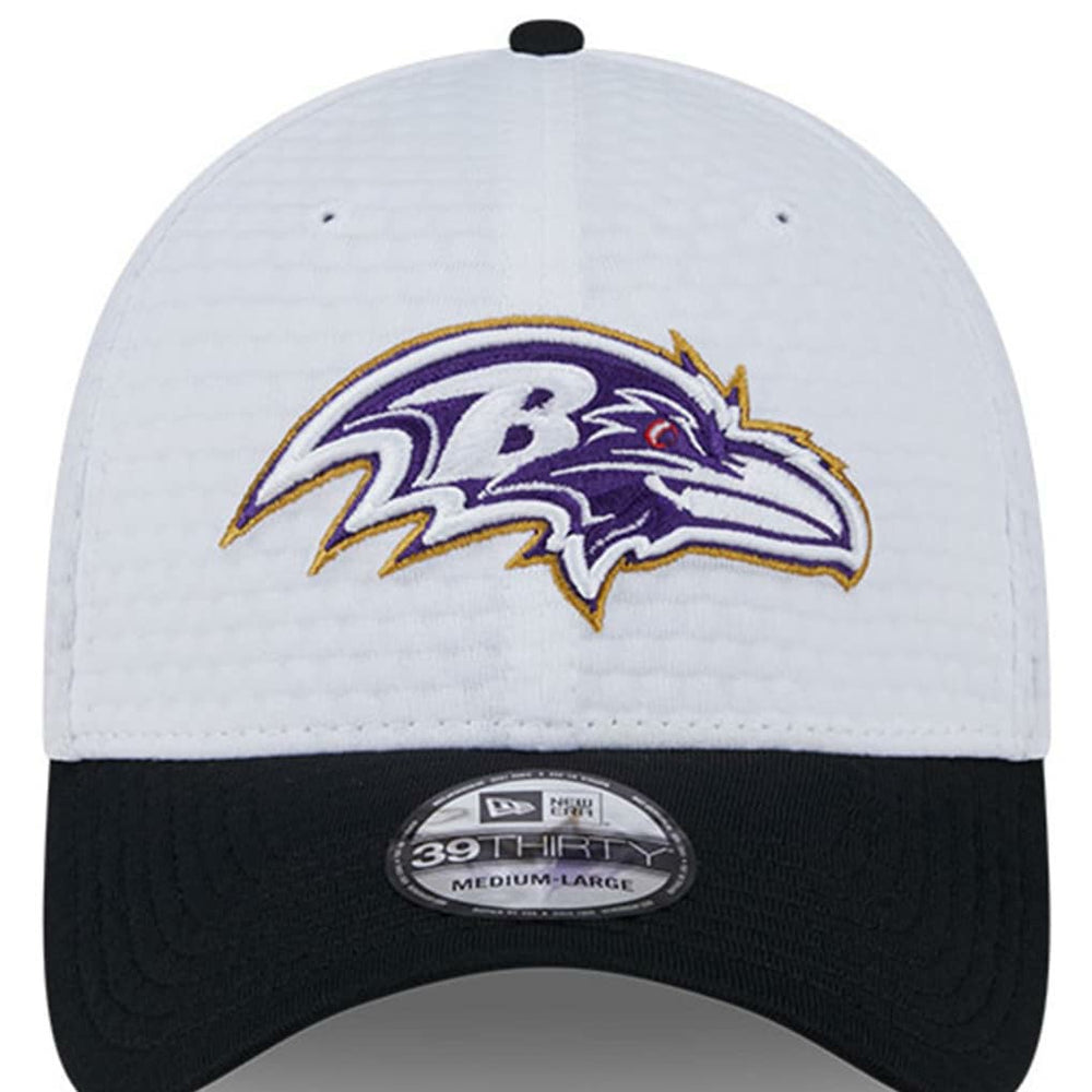 Baltimore Ravens New Era 2024 NFL Training Camp 39THIRTY Flex Hat White/Black