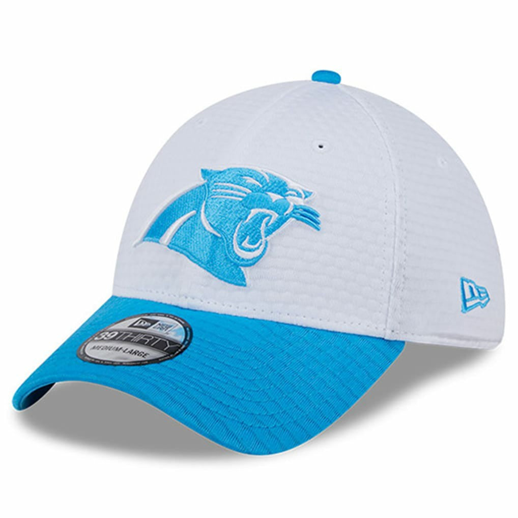 Carolina Panthers New Era 2024 NFL Training Camp 39THIRTY Flex Hat White/Blue