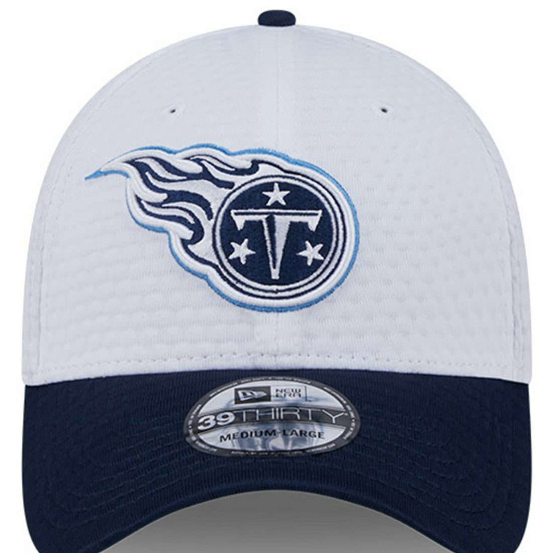 Tennessee Titans New Era 2024 NFL Training Camp 39THIRTY Flex Hat White/Navy