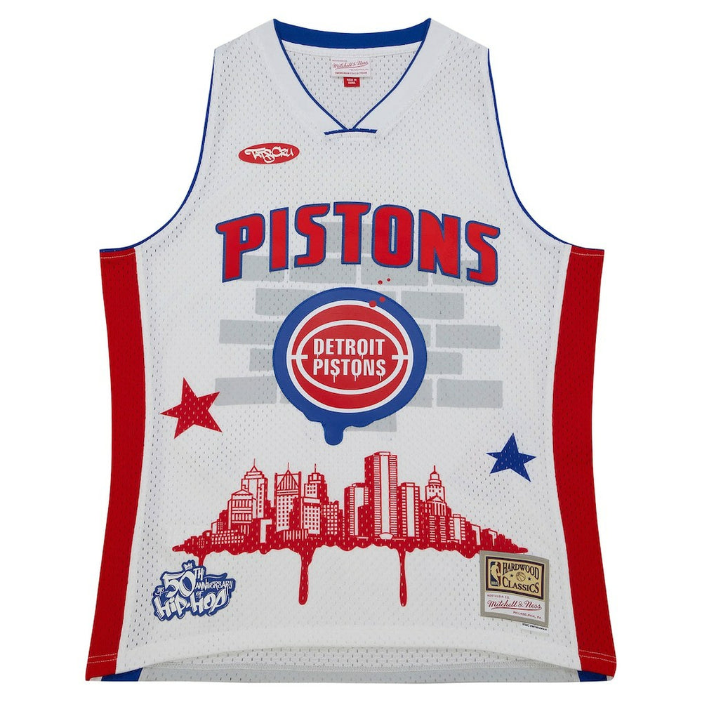 Detroit Pistons x Tats Cru Hardwood Classics Fashion Jersey for sale White | Mitchell & Ness online