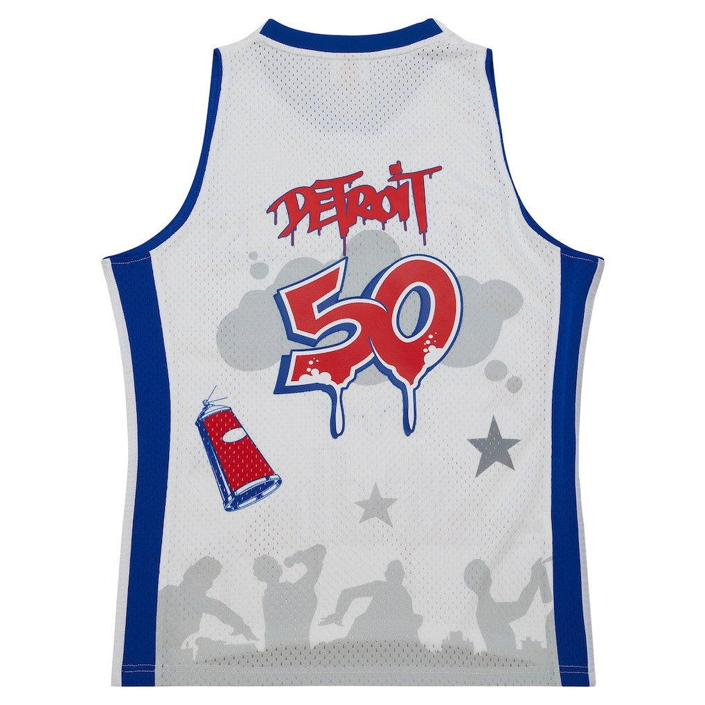 Detroit Pistons x Tats Cru Hardwood Classics Fashion Jersey for sale White | Mitchell & Ness online