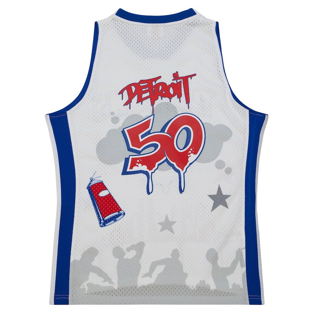 Detroit Pistons x Tats Cru Hardwood Classics Fashion Jersey for sale White | Mitchell & Ness online