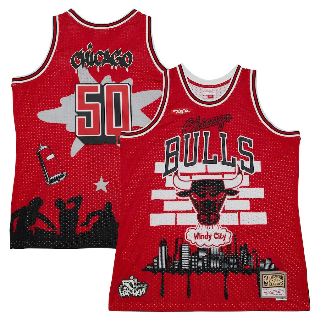 Chicago Bulls x Tats Cru Hardwood Classics Fashion Jersey for sale Red | Mitchell & Ness Lifestyle