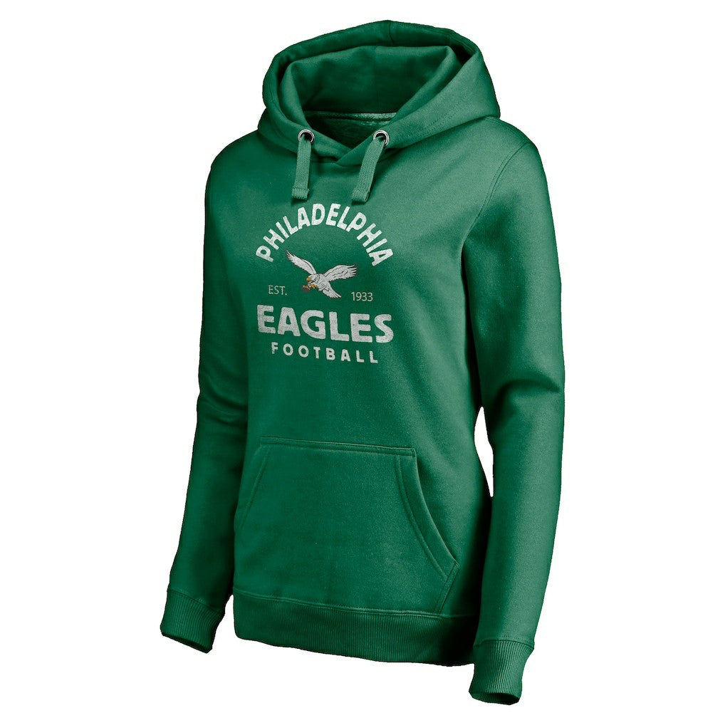 Fanatics Philadelphia Eagles Women's Gridiron Classics Vintage Arch Pullover Hoodie Kelly Green