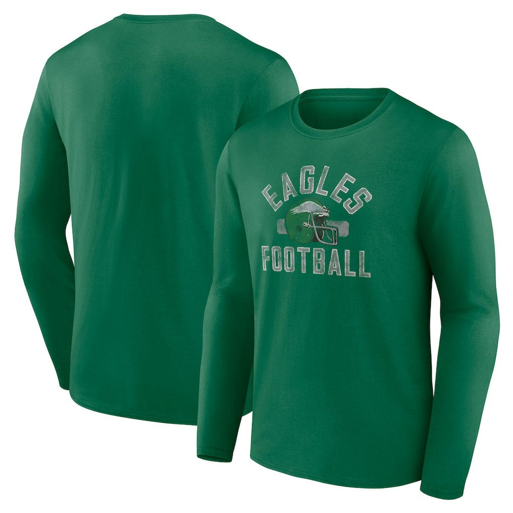 Fanatics Philadelphia Eagles Gridiron Classics Retro Block Long Sleeve T-Shirt Kelly Green