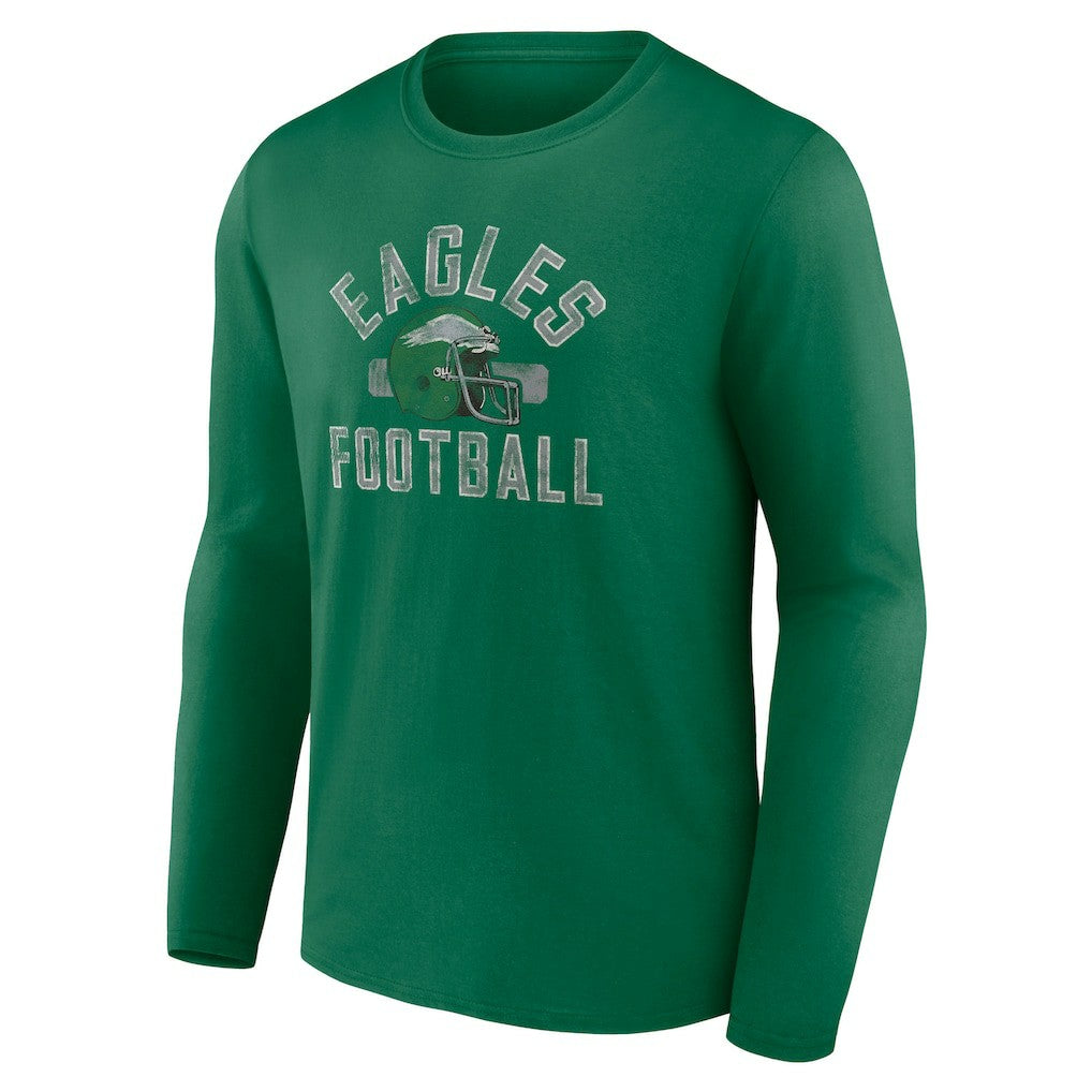 Fanatics Philadelphia Eagles Gridiron Classics Retro Block Long Sleeve T-Shirt Kelly Green