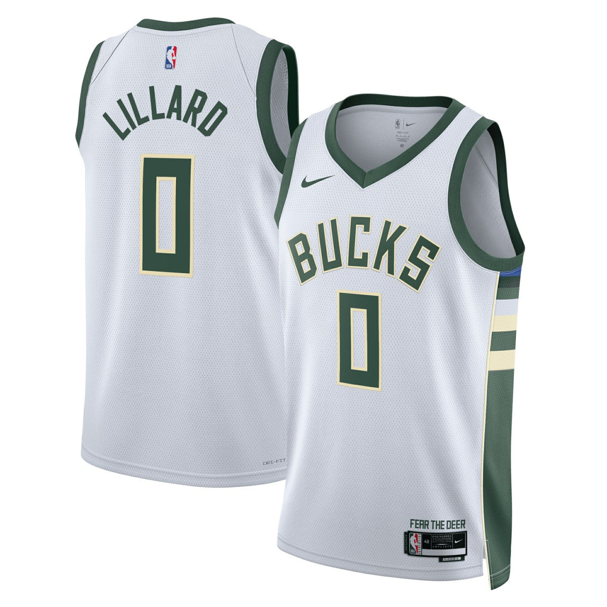 Damian Lillard Milwaukee Bucks Unisex Fear The Deer Swingman Player Jersey Association Edition White | Nike