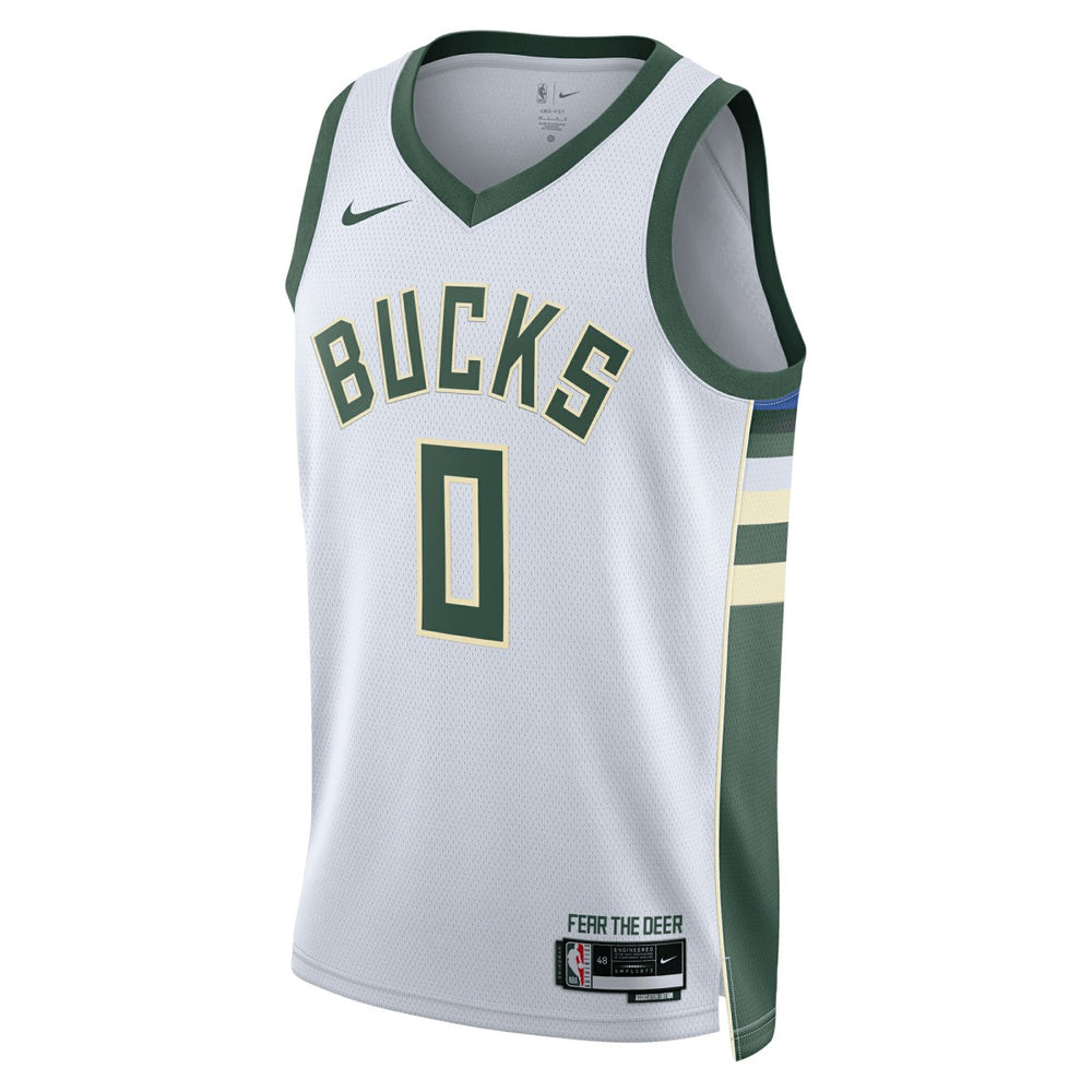Damian Lillard Milwaukee Bucks Unisex Fear The Deer Swingman Player Jersey Association Edition White | Nike