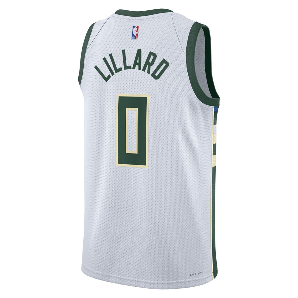 Damian Lillard Milwaukee Bucks Unisex Fear The Deer Swingman Player Jersey Association Edition White | Nike