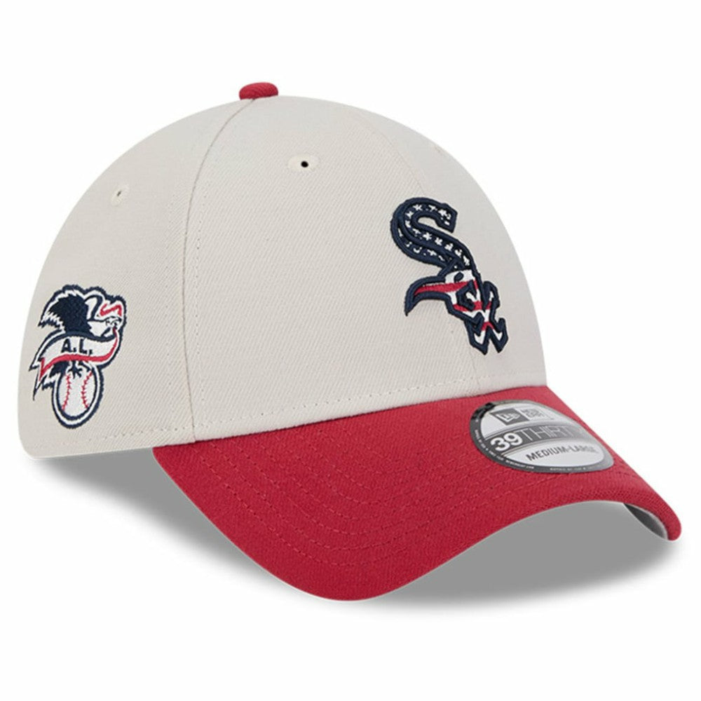 Chicago White Sox New Era 2024 Fourth of July 39THIRTY Flex Hat - Khaki/Red - New Era Online