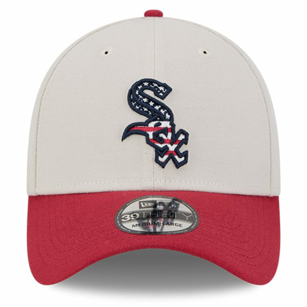 Chicago White Sox New Era 2024 Fourth of July 39THIRTY Flex Hat - Khaki/Red - New Era Online