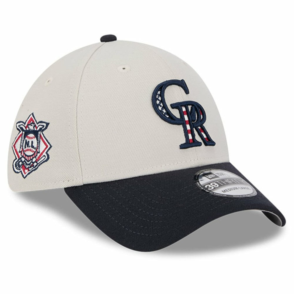 Colorado Rockies New Era 2024 Fourth of July 39THIRTY Flex Hat - Khaki/Black - New Era Online