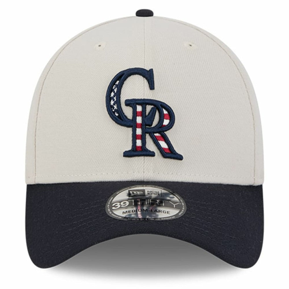 Colorado Rockies New Era 2024 Fourth of July 39THIRTY Flex Hat - Khaki/Black - New Era Online