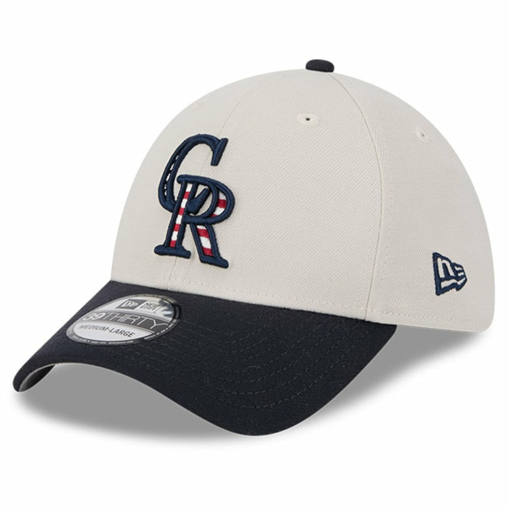 Colorado Rockies New Era 2024 Fourth of July 39THIRTY Flex Hat - Khaki/Black - New Era Online
