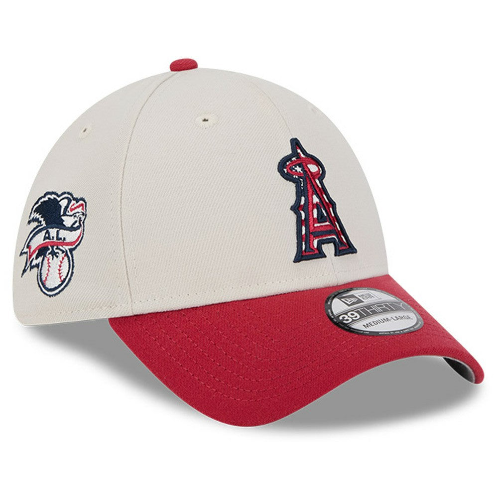Los Angeles Angels New Era 2024 Fourth of July 39THIRTY Flex Hat - Khaki/Red - New Era Online