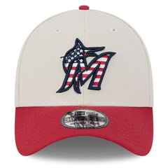 Miami Marlins New Era 2024 Fourth of July 39THIRTY Flex Hat - Khaki/Red - New Era Discount
