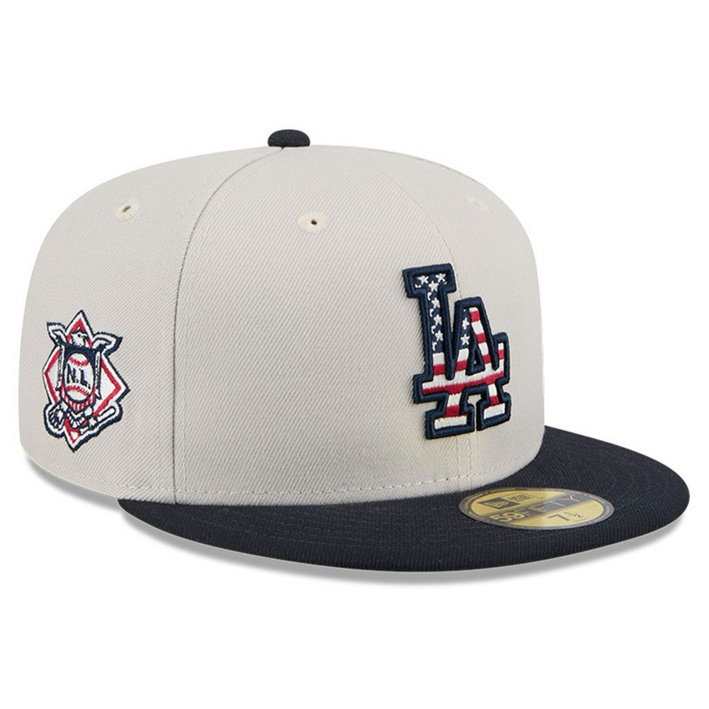 Los Angeles Dodgers New Era 2024 Fourth of July 59FIFTY Fitted Hat - Khaki/Black - New Era Lifestyle