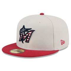 Miami Marlins New Era 2024 Fourth of July 59FIFTY Fitted Hat - Khaki/Red - New Era Discount