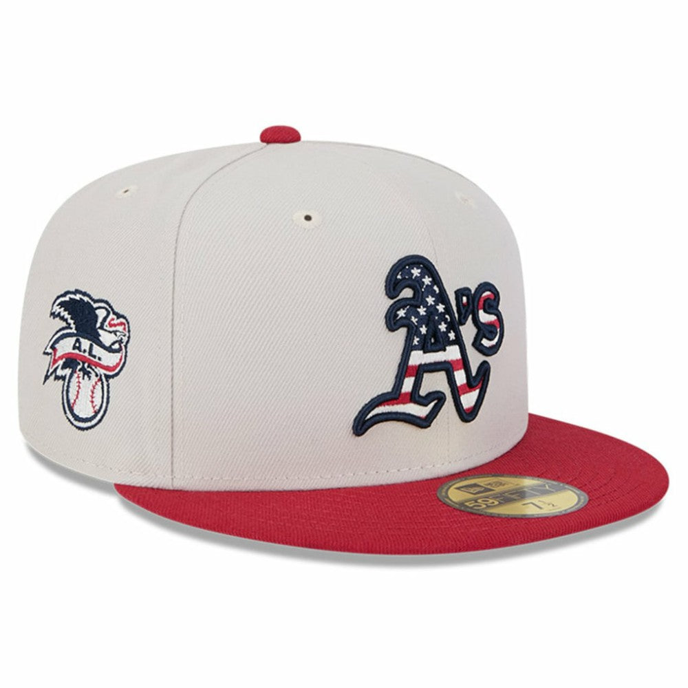 Athletics New Era 2024 Fourth of July 59FIFTY Fitted Hat - Khaki/Red - New Era Online