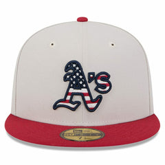 Athletics New Era 2024 Fourth of July 59FIFTY Fitted Hat - Khaki/Red - New Era Online