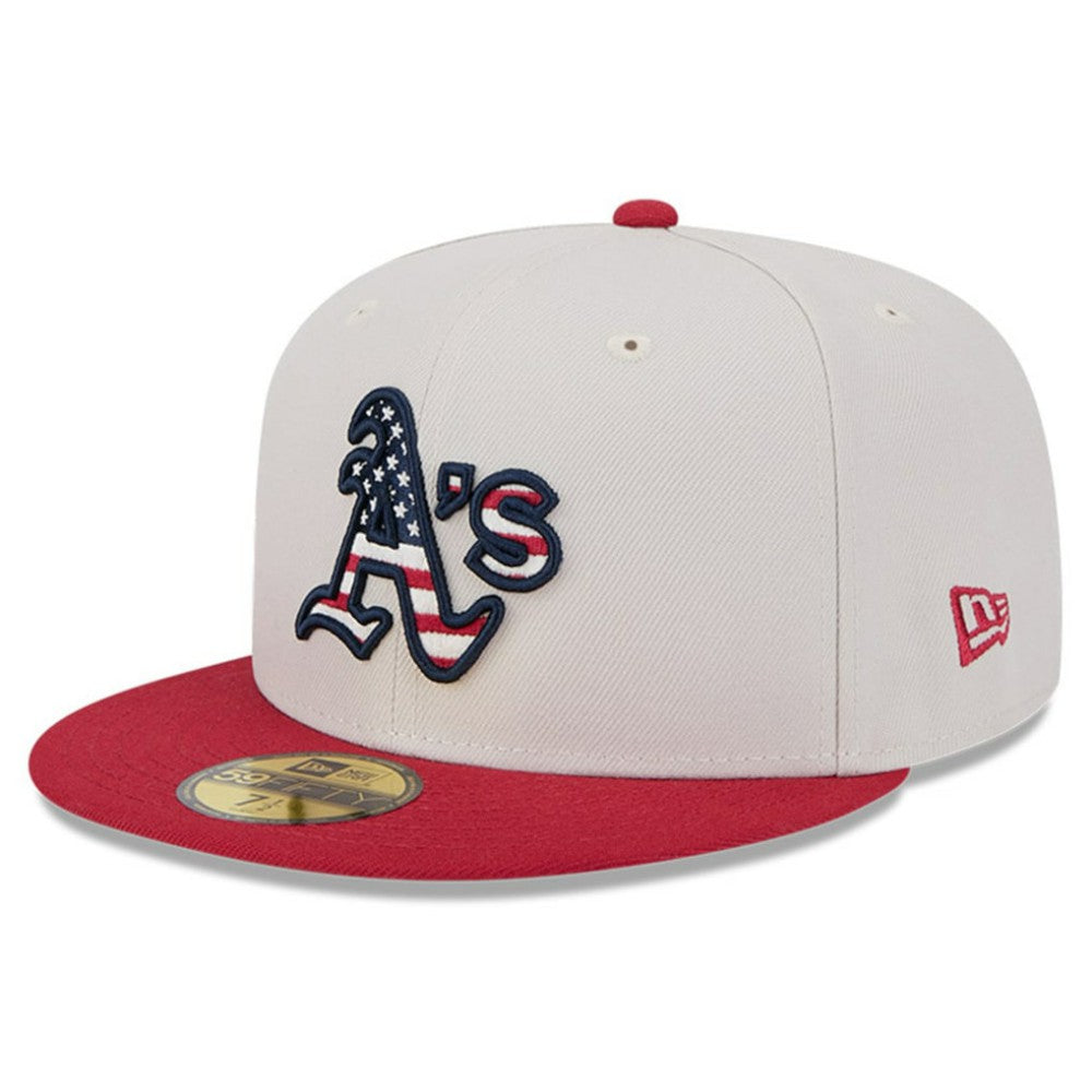 Athletics New Era 2024 Fourth of July 59FIFTY Fitted Hat - Khaki/Red - New Era Online