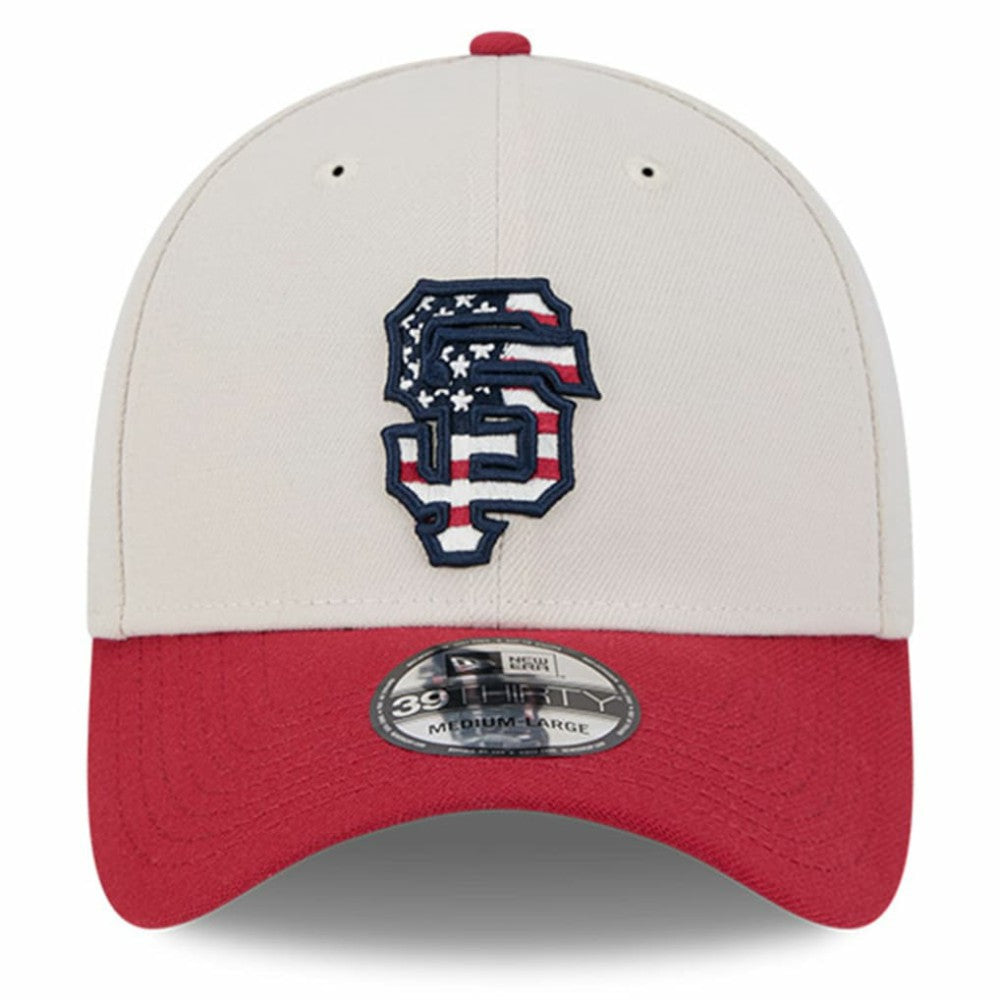San Francisco Giants New Era 2024 Fourth of July 39THIRTY Flex Hat - Khaki/Red - New Era Lifestyle