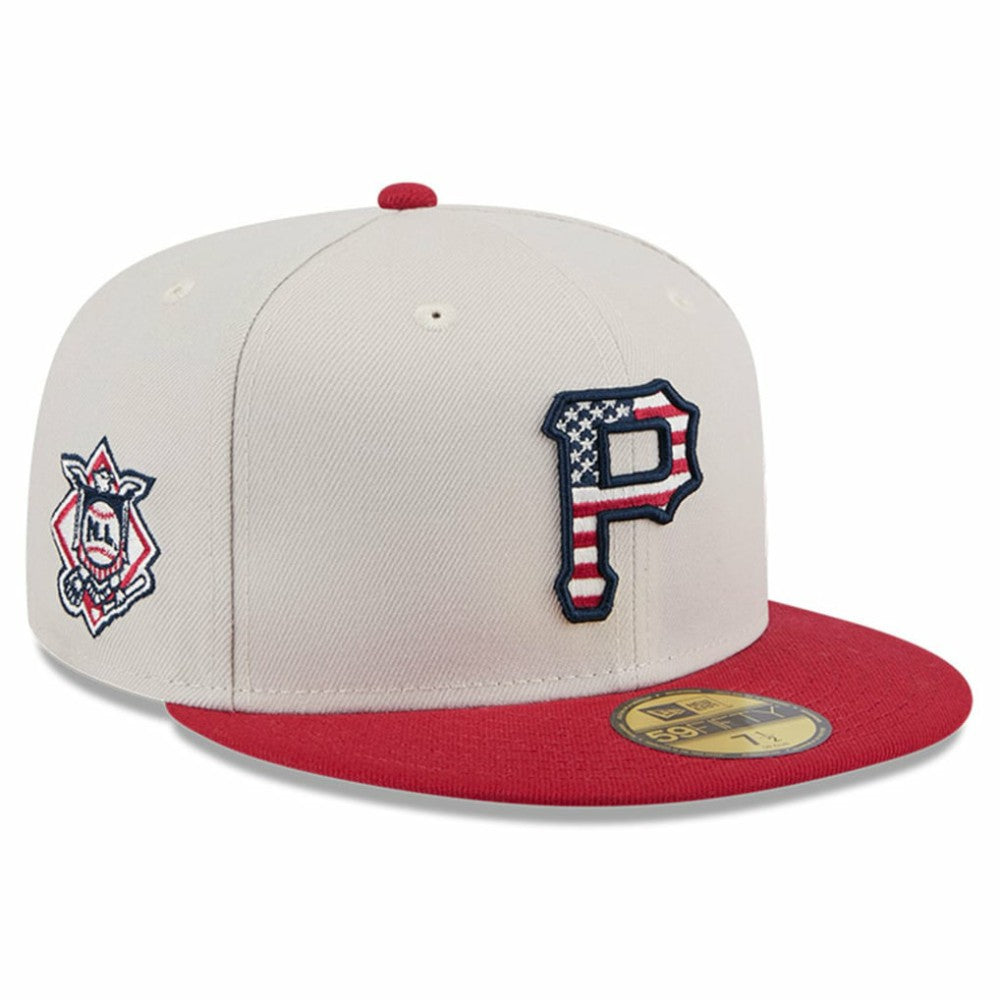 Pittsburgh Pirates New Era 2024 Fourth of July 59FIFTY Fitted Hat - Khaki/Red - New Era on Sale