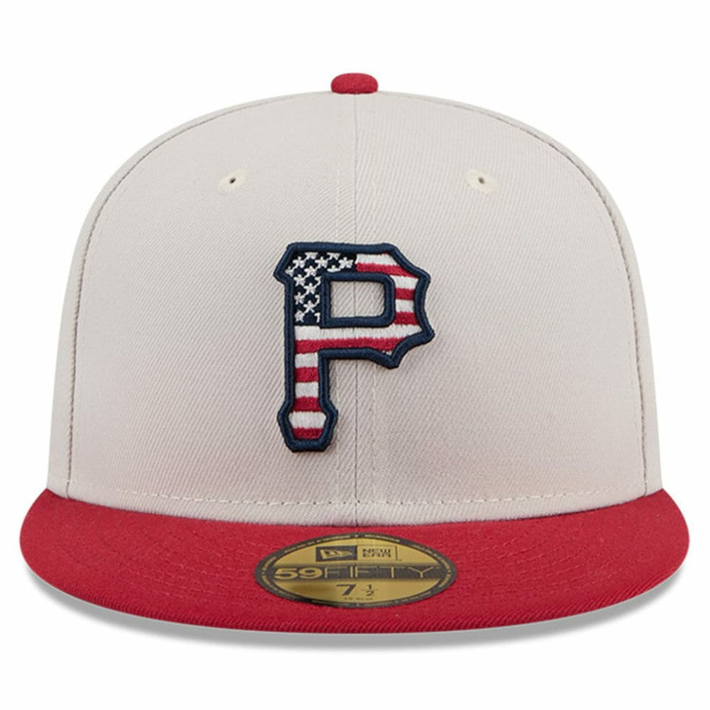 Pittsburgh Pirates New Era 2024 Fourth of July 59FIFTY Fitted Hat - Khaki/Red - New Era on Sale