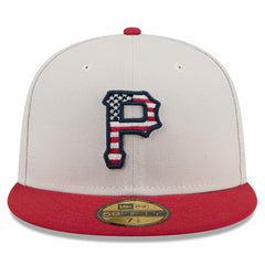 Pittsburgh Pirates New Era 2024 Fourth of July 59FIFTY Fitted Hat - Khaki/Red - New Era on Sale