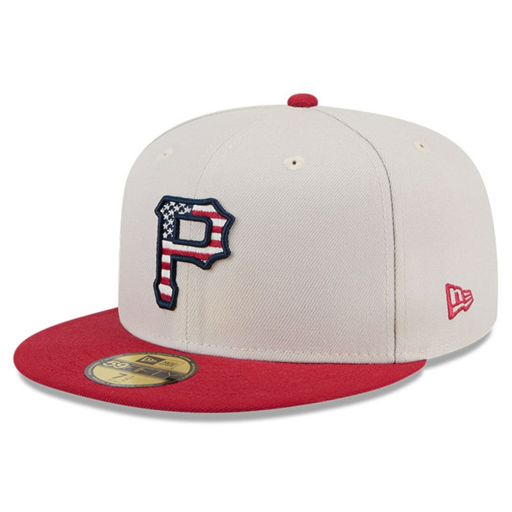 Pittsburgh Pirates New Era 2024 Fourth of July 59FIFTY Fitted Hat - Khaki/Red - New Era on Sale