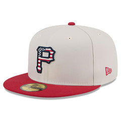 Pittsburgh Pirates New Era 2024 Fourth of July 59FIFTY Fitted Hat - Khaki/Red - New Era on Sale