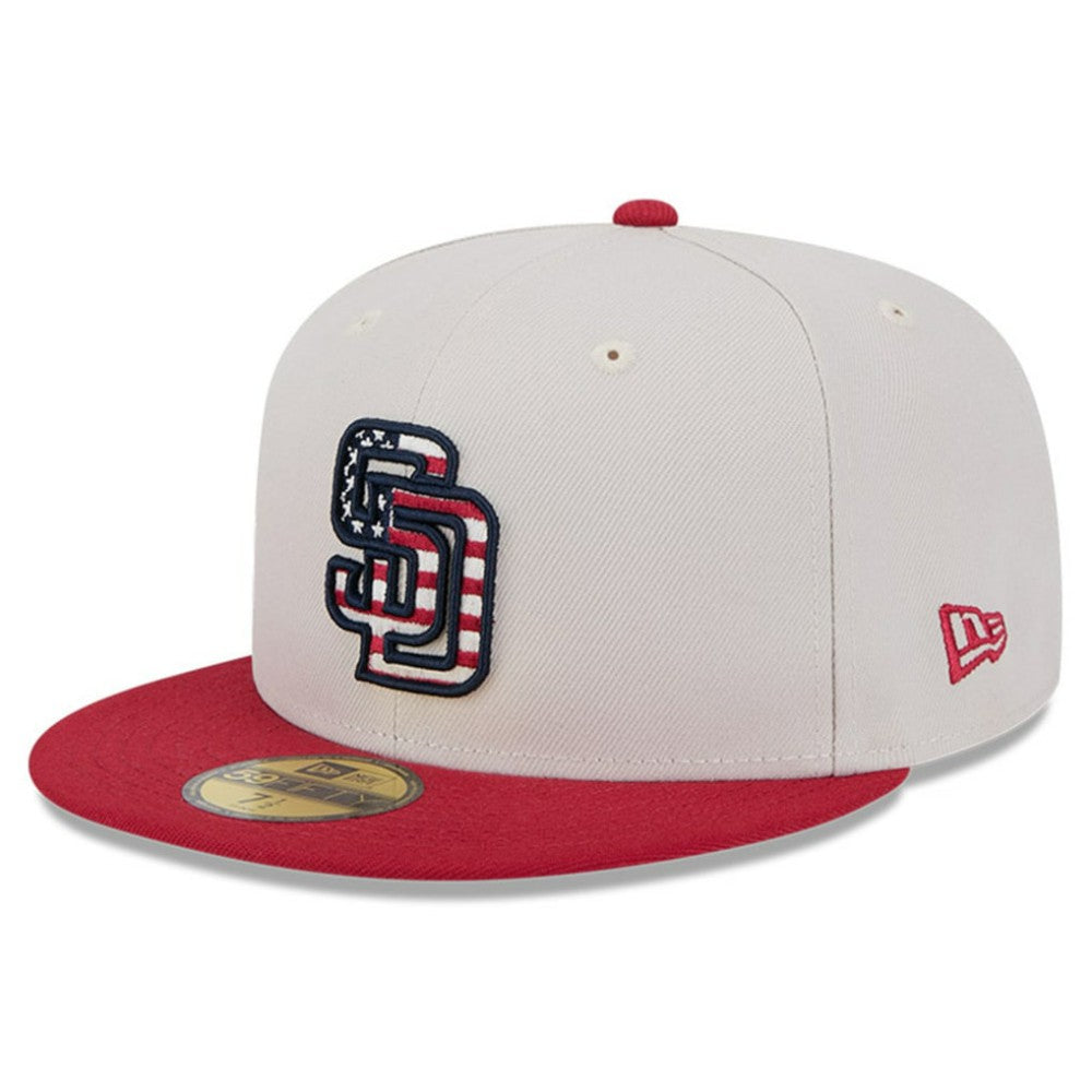 San Diego Padres New Era 2024 Fourth of July 59FIFTY Fitted Hat - Khaki/Red - New Era Discount