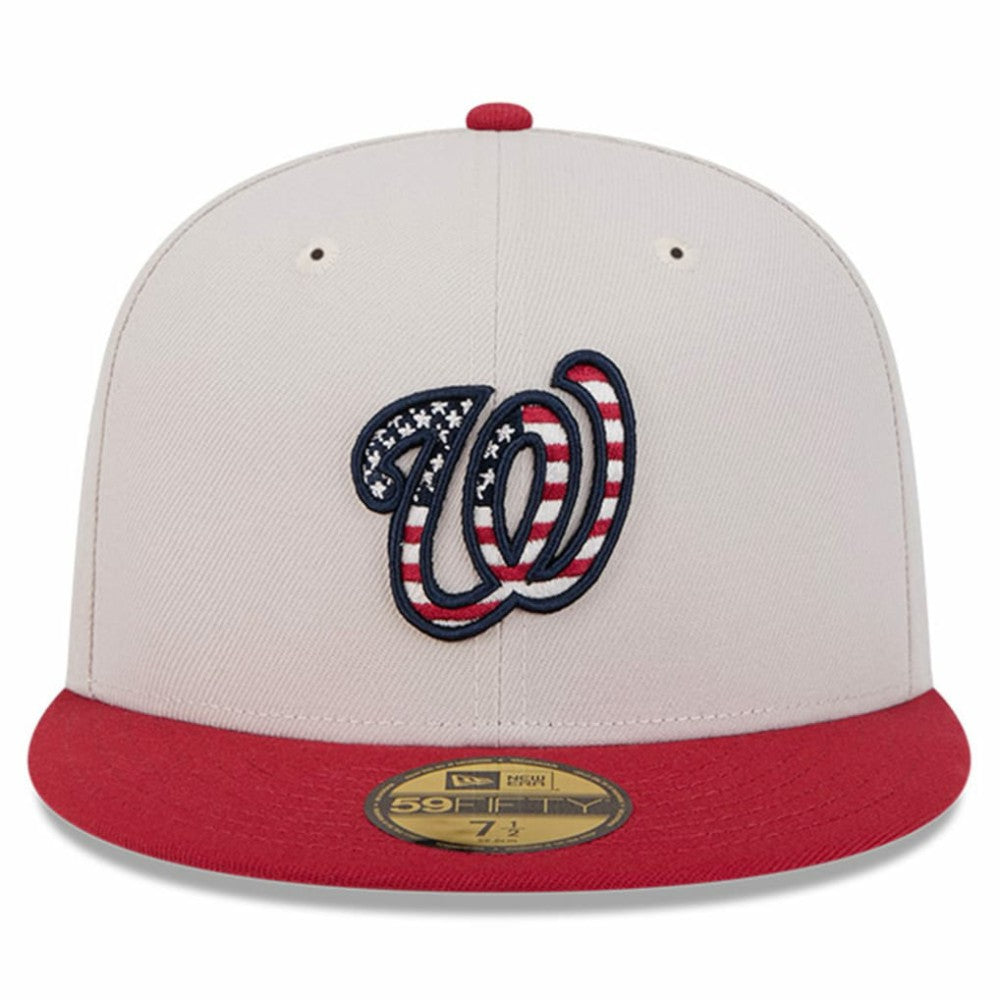 Washington Nationals New Era 2024 Fourth of July 59FIFTY Fitted Hat - Khaki/Red - New Era Lifestyle