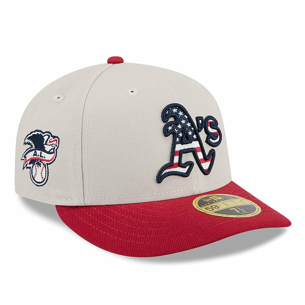 Athletics New Era 2024 Fourth of July Low Profile 59FIFTY Fitted Hat - Khaki/Red - New Era Online
