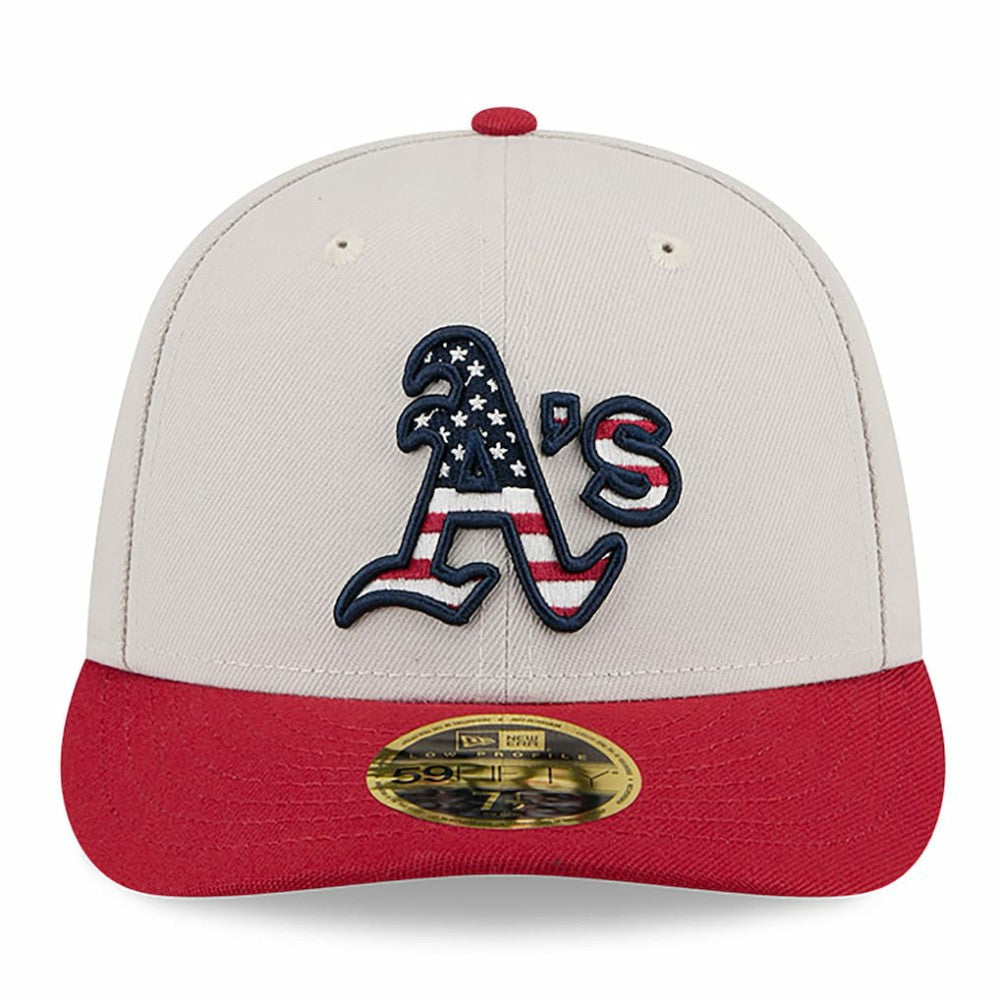 Athletics New Era 2024 Fourth of July Low Profile 59FIFTY Fitted Hat - Khaki/Red - New Era Online