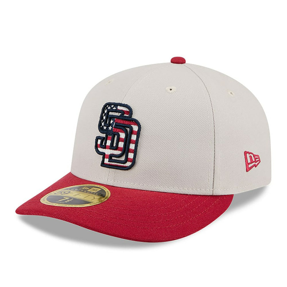 San Diego Padres New Era 2024 Fourth of July Low Profile 59FIFTY Fitted Hat - Khaki/Red - New Era Discount