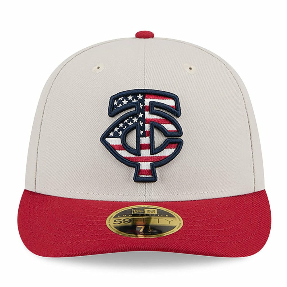 Minnesota Twins New Era 2024 Fourth of July Low Profile 59FIFTY Fitted Hat - Khaki/Red - New Era Discount