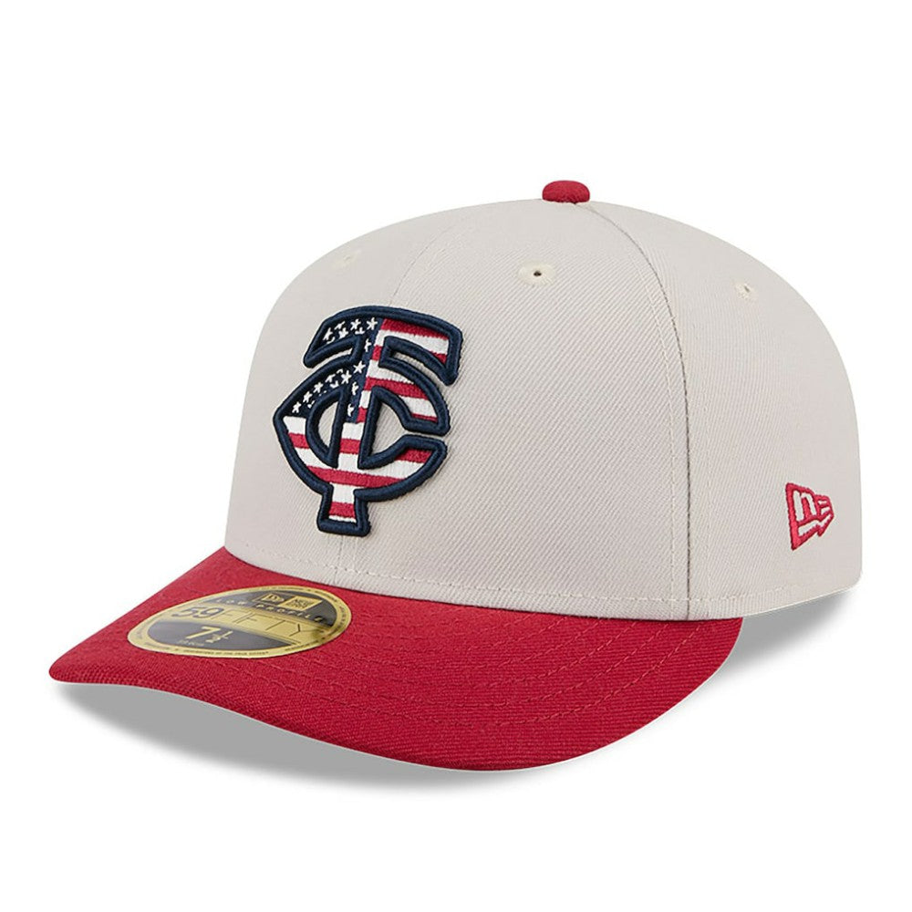 Minnesota Twins New Era 2024 Fourth of July Low Profile 59FIFTY Fitted Hat - Khaki/Red - New Era Discount