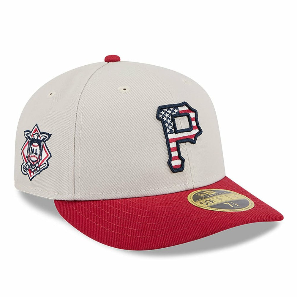 Pittsburgh Pirates New Era 2024 Fourth of July Low Profile 59FIFTY Fitted Hat - Khaki/Red - New Era Online