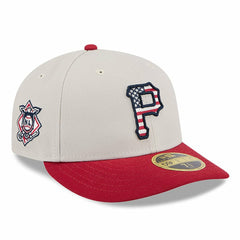 Pittsburgh Pirates New Era 2024 Fourth of July Low Profile 59FIFTY Fitted Hat - Khaki/Red - New Era Online