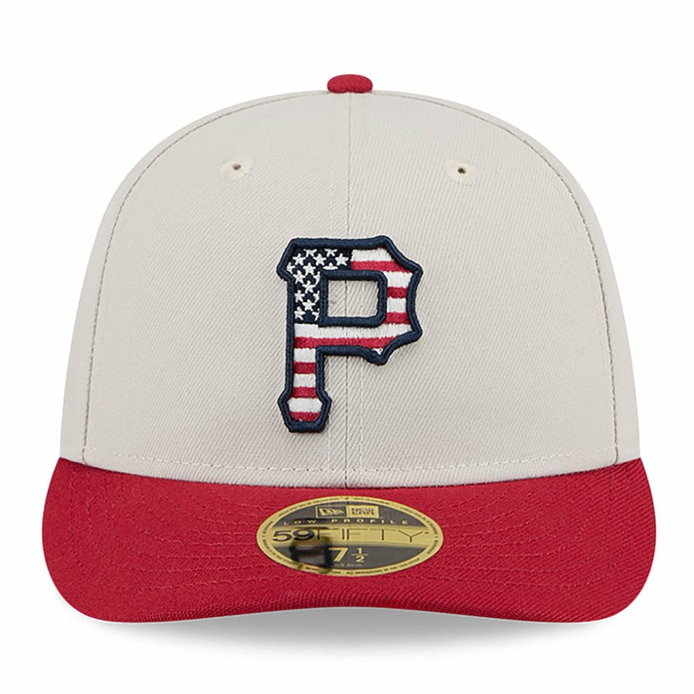 Pittsburgh Pirates New Era 2024 Fourth of July Low Profile 59FIFTY Fitted Hat - Khaki/Red - New Era Online