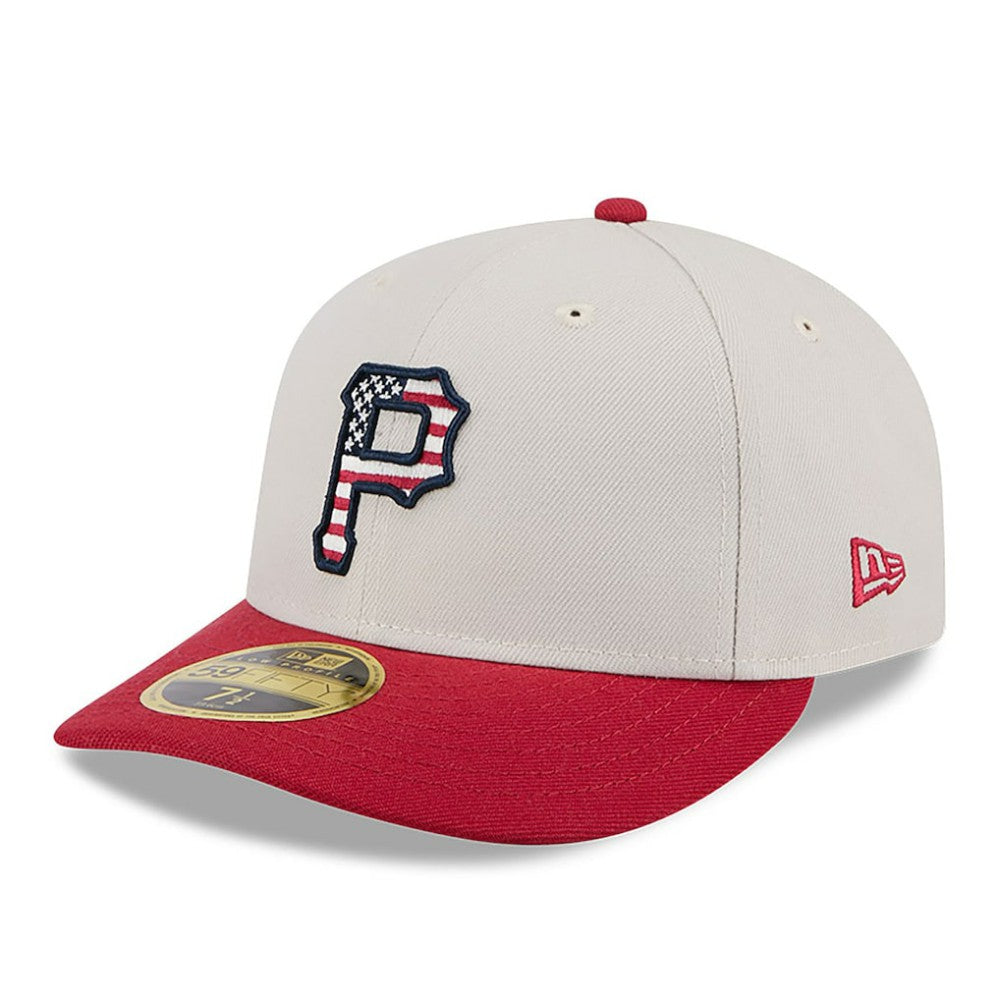 Pittsburgh Pirates New Era 2024 Fourth of July Low Profile 59FIFTY Fitted Hat - Khaki/Red - New Era Online